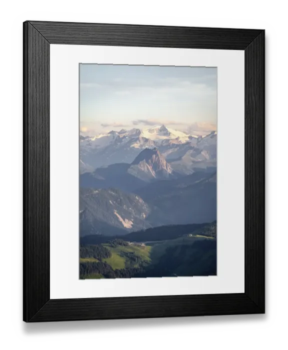 Framed Print : Evening atmosphere, view of Grossvenediger and Venediger group in the Hohe Tauern
