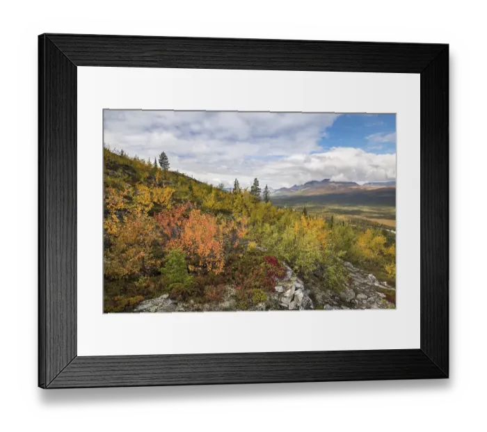Framed Print : View to the mountains of Sarek National Park