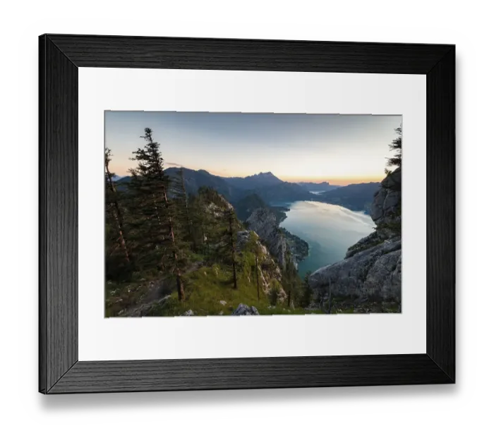 Framed Print : View from Schoberstein to Attersee and Mondsee