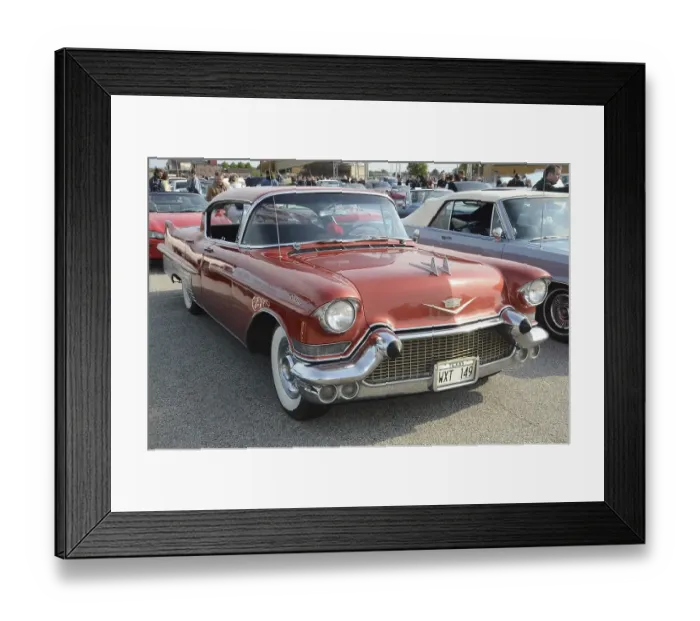 Framed Print : Cadillac Fleetwood Sixty 1957, at a meeting of classic American cars in Ystad