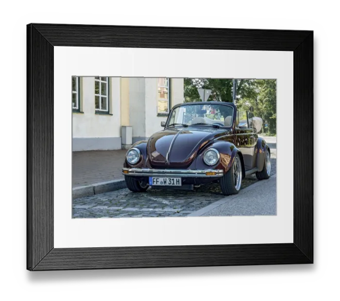 Framed Print : Vintage Volkswagen VW Beetle Cabriolet