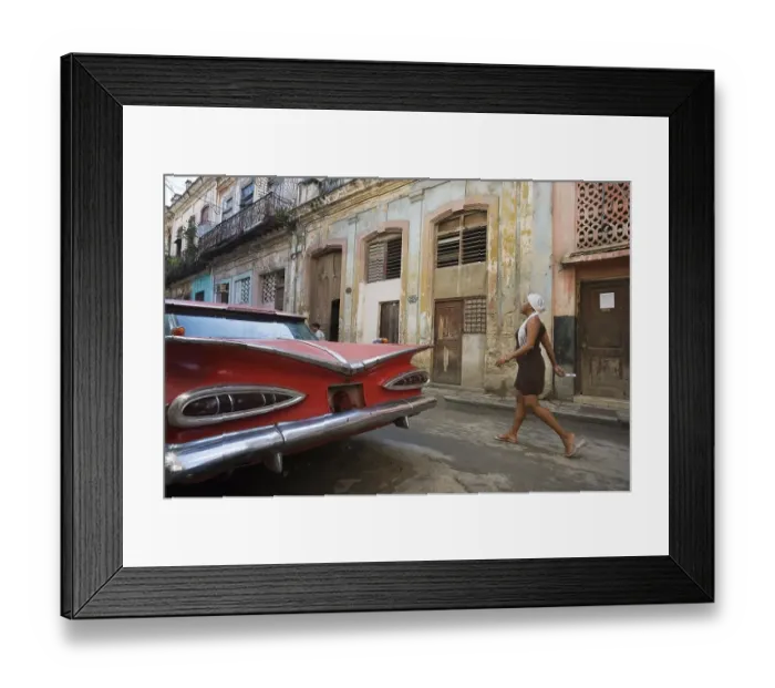 Framed Print : Classic car parked in a rundown street Framed Print : Classic car parked in a rundown street