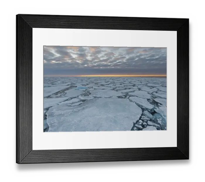 Framed Print : Ice floes, pack ice, evening mood