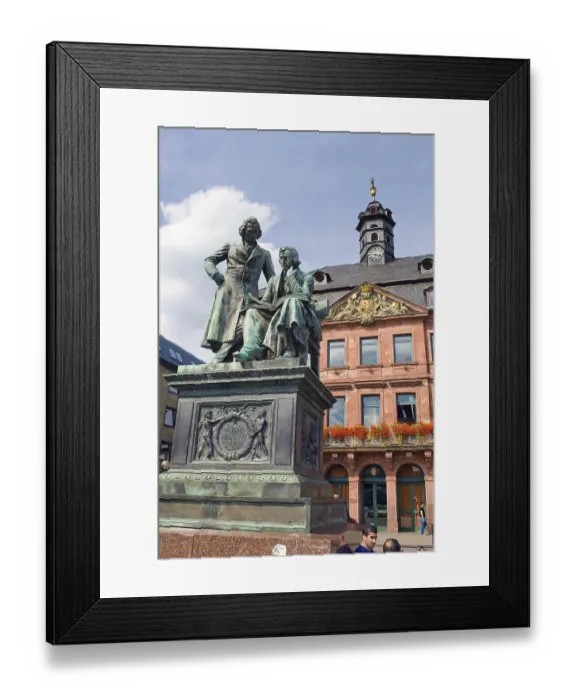 Framed Print : National monument of the Grimm Brothers in front of the Neustaedter town hall