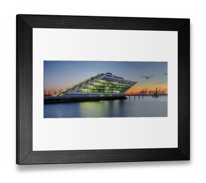 Framed Print : Panorama, modern office building Dockland on the Elbe