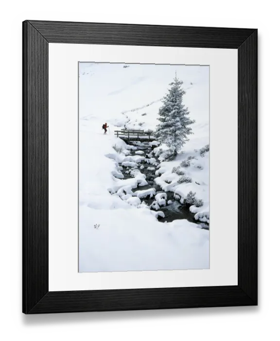 Framed Print : Snowshoeing in the Sellrain valley Austria