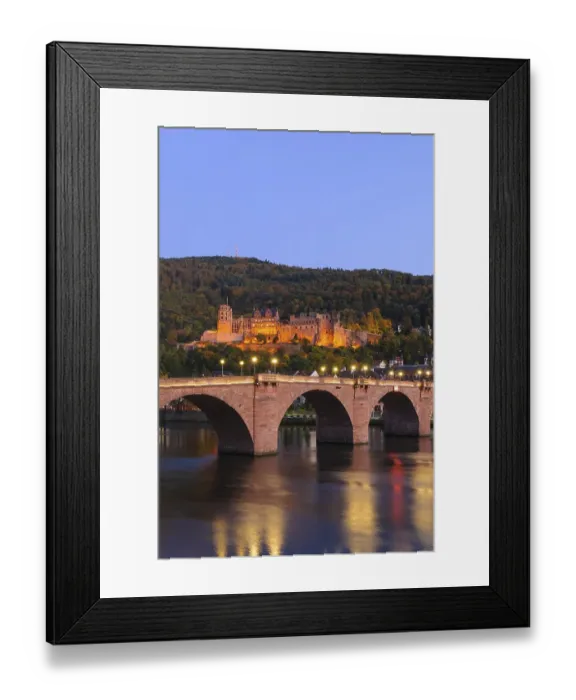 Framed Print : Heidelberg Castle with Karl Theodor Bridge in the Evening Light Framed Print : Heidelberg Castle with Karl Theodor Bridge in the Evening Light