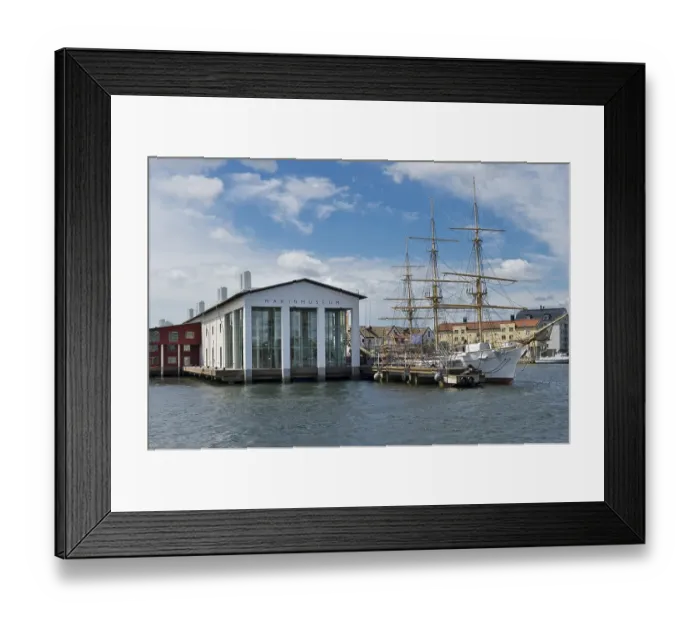 Framed Print : Marinmuseum maritime museum with Jarramas sailing ship, Karlskrona, Goetaland, Blekinge, Sweden, Europe