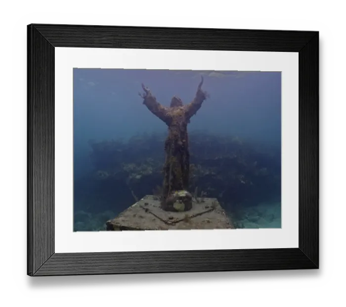 Framed Print : Statue of Jesus Christ under water (Christ of the Abyss) Framed Print : Statue of Jesus Christ under water (Christ of the Abyss)