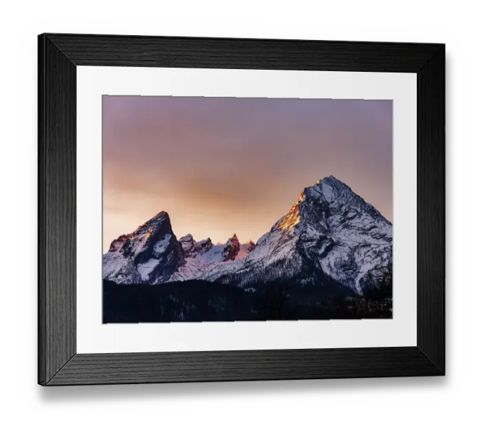 Framed Print : Watzmann with snow at dawn, Berchtesgaden Alps
