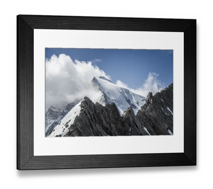 Framed Print : Rugged mountain peaks, Grosser Moeseler with Furtschaglkees glacier