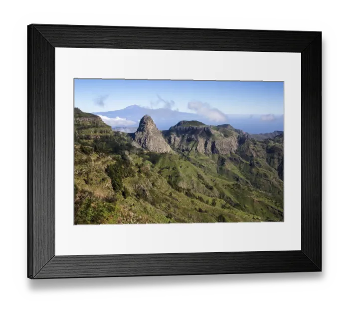 Framed Print : Roque Agando, at back volcano Teide on Tenerife Framed Print : Roque Agando, at back volcano Teide on Tenerife