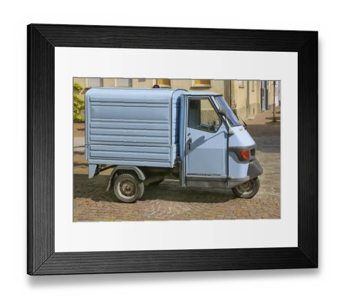 Framed Print : Motorised tricycle with loading area Framed Print : Motorised tricycle with loading area