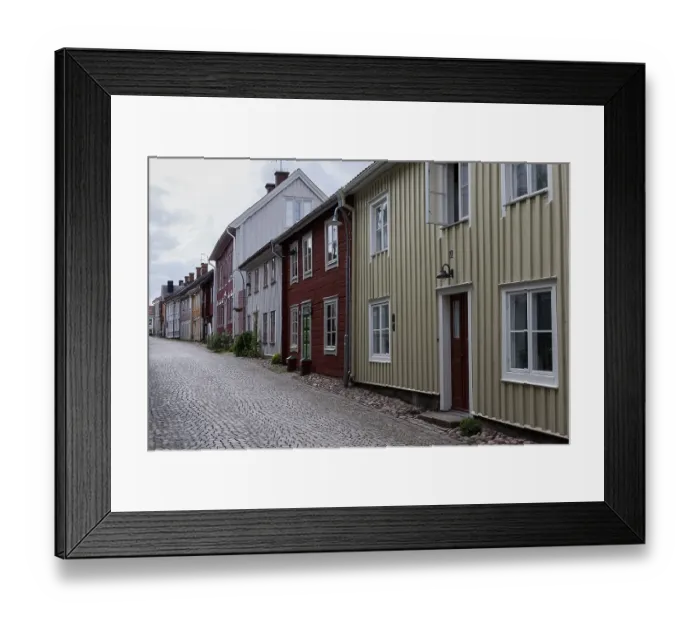 Framed Print : Typical houses in Eksjoe, Smaland, Sweden, Europe Framed Print : Typical houses in Eksjoe, Smaland, Sweden, Europe