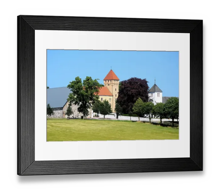 Framed Print : Tosterup manor with castle and church In Tomelilla community, Scania, Sweden, Europe Framed Print : Tosterup manor with castle and church In Tomelilla community, Scania, Sweden, Europe