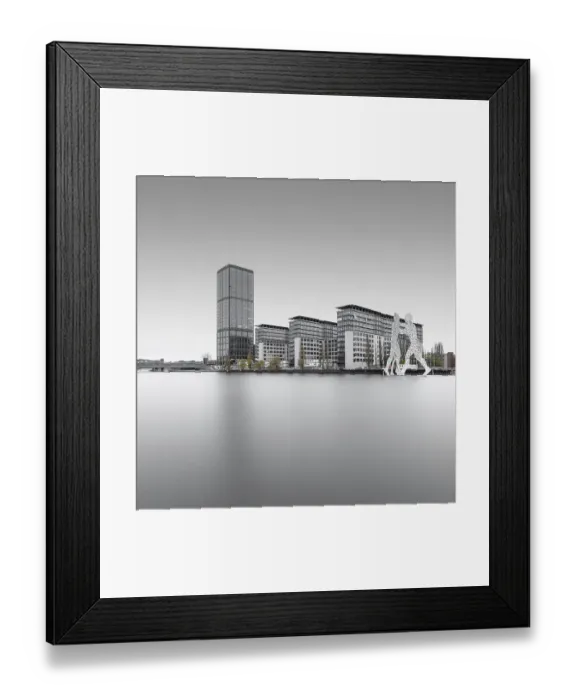 Framed Print : The Treptowers and the Denkaml Molecule Men in Berlin Treptow on the Spree at the Blue Hour Framed Print : The Treptowers and the Denkaml Molecule Men in Berlin Treptow on the Spree at the Blue Hour