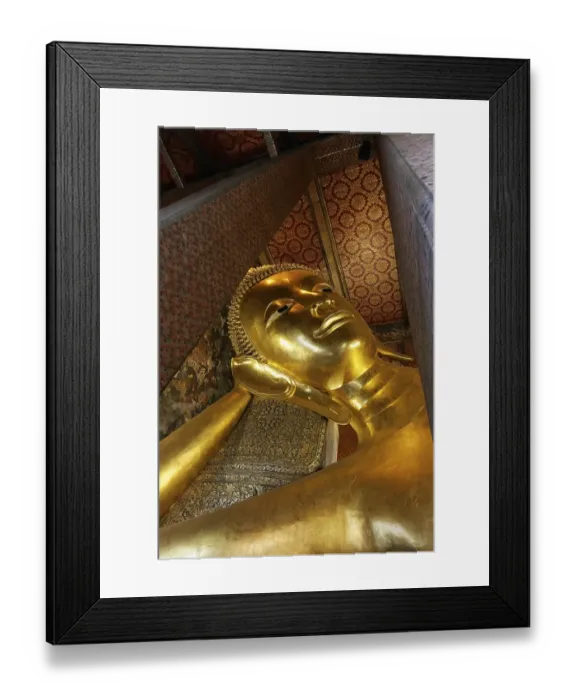 Framed Print : Lying Buddha, gilded, Wat Pho, Buddhist temple Framed Print : Lying Buddha, gilded, Wat Pho, Buddhist temple