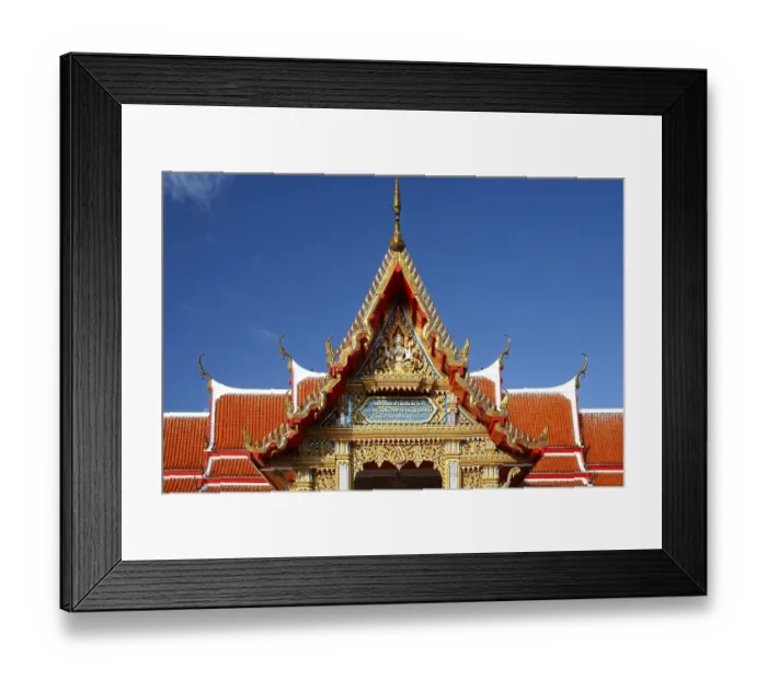 Framed Print : Ornate gable, roof, Wat Chalong temple