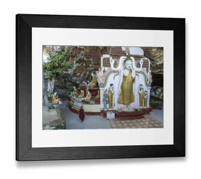 Framed Print : Buddha statues in the Kawgun Cave Framed Print : Buddha statues in the Kawgun Cave