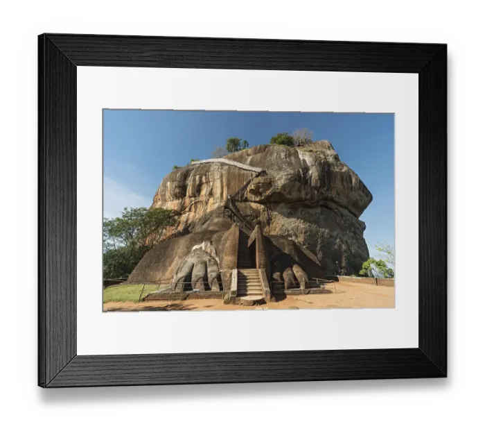 Framed Print : Lion Gate and climbing stretch at Sigiriya or Lion Rock