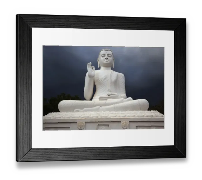 Framed Print : Buddha statue, Seated Buddha, stormy atmosphere
