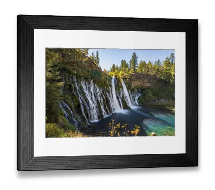 Framed Print : Waterfall, long-term image, McArthur-Burney Falls Memorial State Park