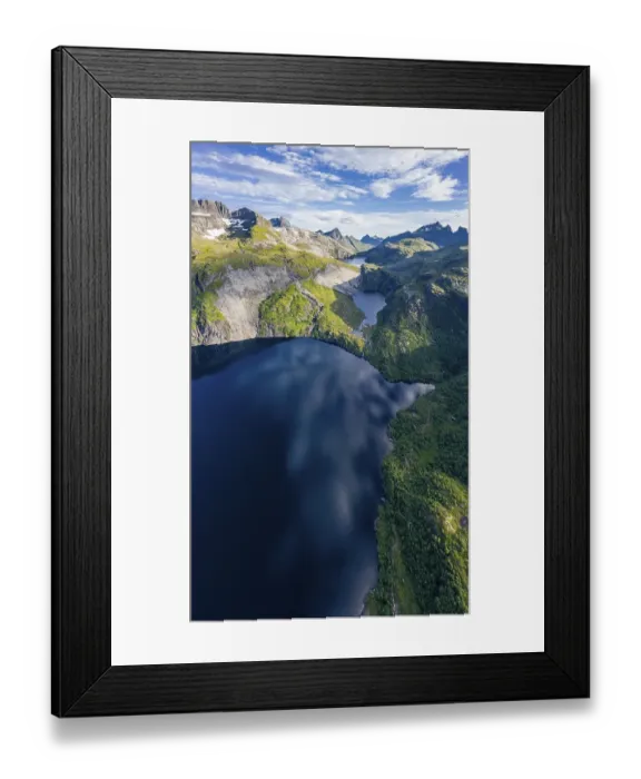 Framed Print : Aerial view, mountain landscape Framed Print : Aerial view, mountain landscape