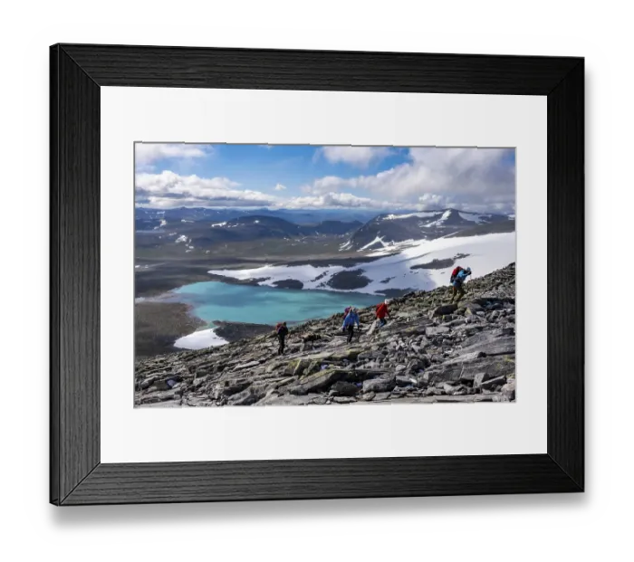 Framed Print : Tundra, barren mountain landscape with mountain lake