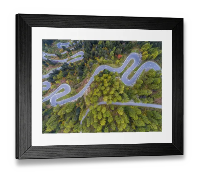 Framed Print : Maloja Pass, winding Swiss Alpine pass