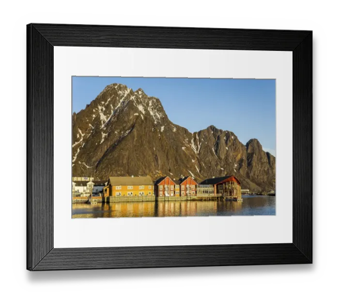 Framed Print : Pier in the harbour of Svolvaer, Austvagoy or Austvagoya, Lofoten, Norway, Europe