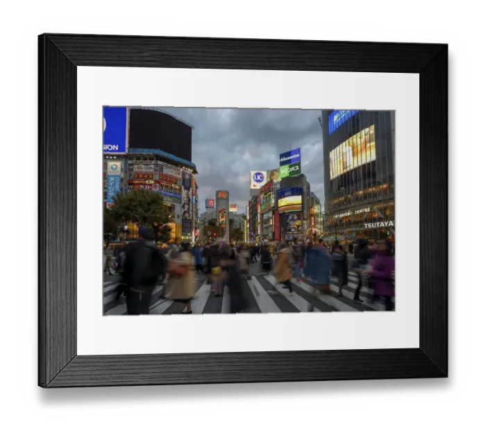 Framed Print : People cross the Shibuya crossroads