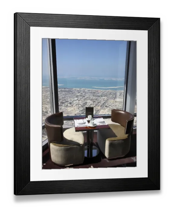 Framed Print : Restaurant Atmosphere, the highest restaurant in the world