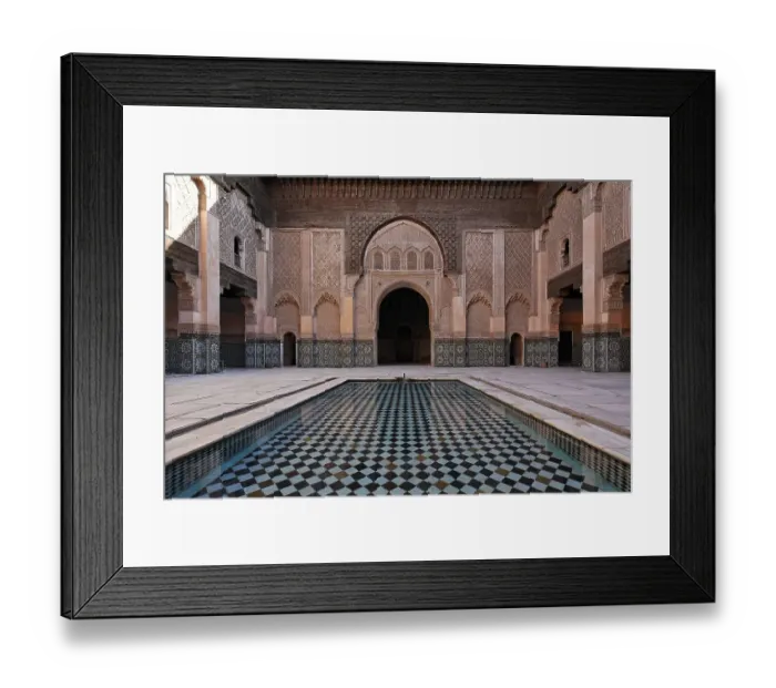 Framed Print : Ali-Ben-Youssef madrasah, historic theological academy in the Medina quarter