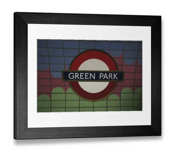 Framed Print : Green Park tube sign and underground station Framed Print : Green Park tube sign and underground station