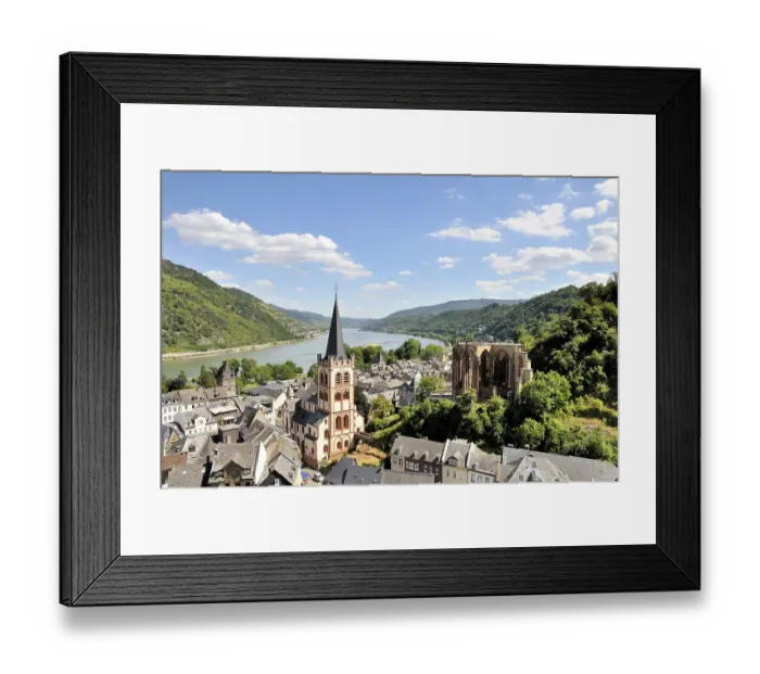 Framed Print : Church of St. Peter and the ruins of Werner Chapel