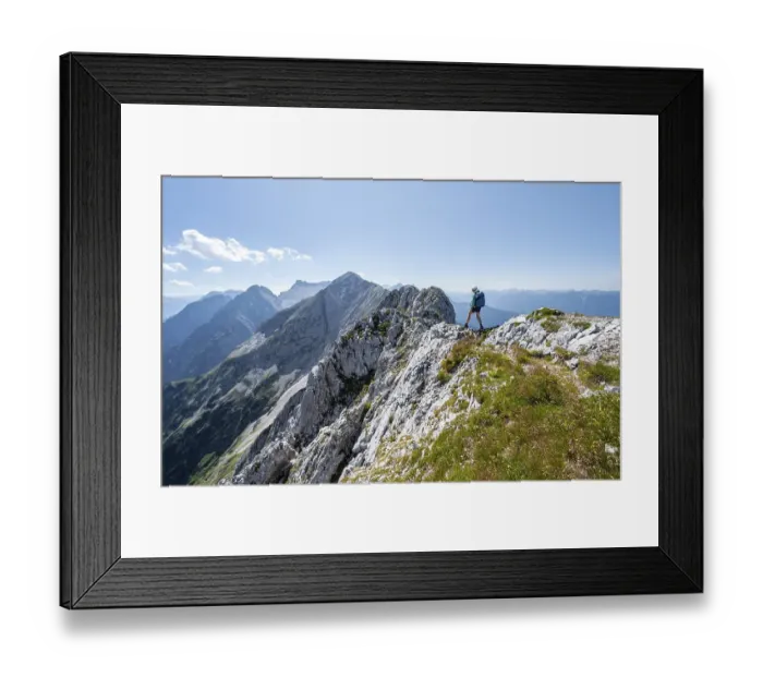 Framed Print : Mountaineer on the summit ridge