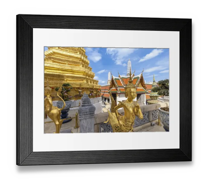 Framed Print : Scenic golden temple of emerald buddha Wat Phra Kaew in Bangkok Framed Print : Scenic golden temple of emerald buddha Wat Phra Kaew in Bangkok
