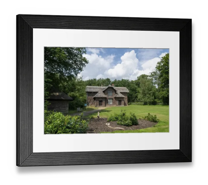 Framed Print : Rustic half-timbered house, country house