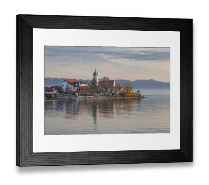 Framed Print : Peninsula with the parish church of St Framed Print : Peninsula with the parish church of St