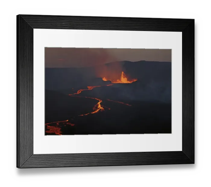 Framed Print : Volcano with lava, smoke and steam Framed Print : Volcano with lava, smoke and steam