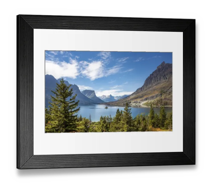 Framed Print : View over Saint Mary Lake with Wild Goose Island Framed Print : View over Saint Mary Lake with Wild Goose Island