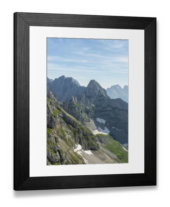 Framed Print : View of mountain summits, left Tiefkarspitze