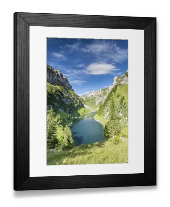 Framed Print : Mountain lake Faelensee, Alpstein