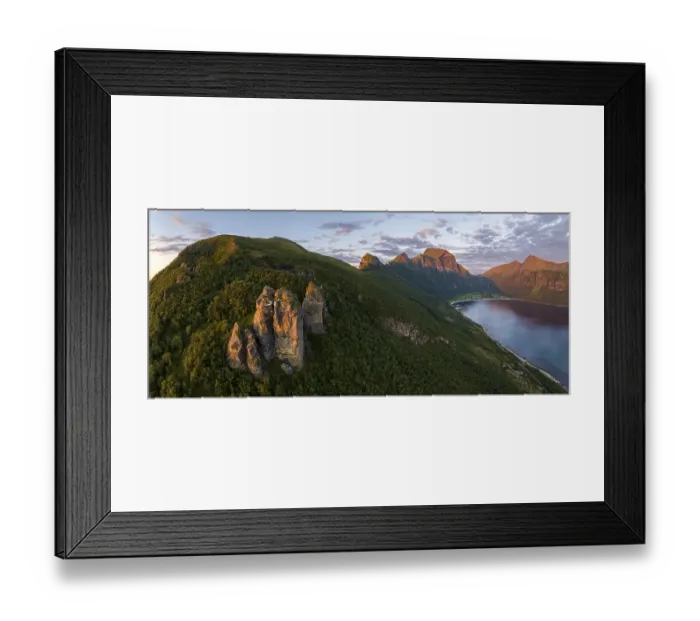 Framed Print : View of Finnesjura rock formation and Finnesfjellet mountain Framed Print : View of Finnesjura rock formation and Finnesfjellet mountain