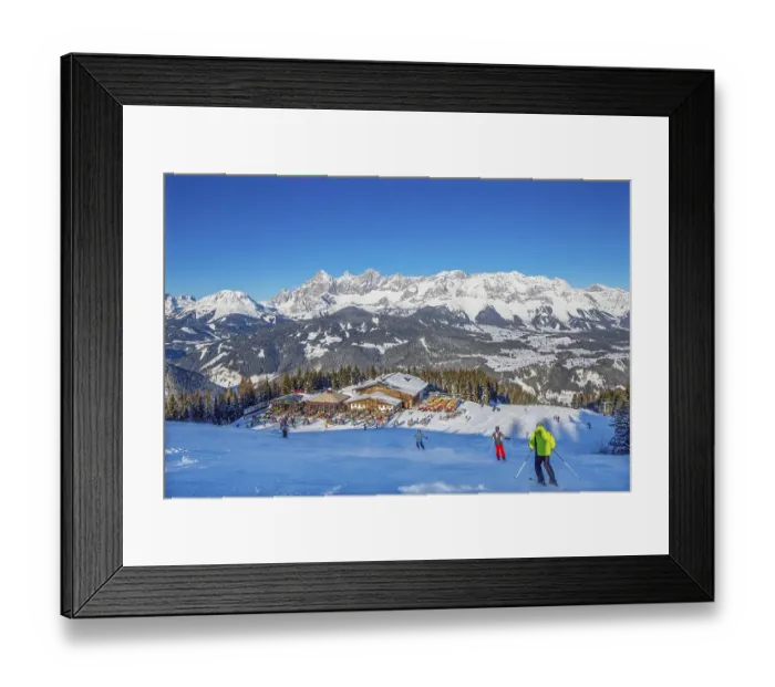 Framed Print : Ski area Reiteralm with view to the Dachstein massif