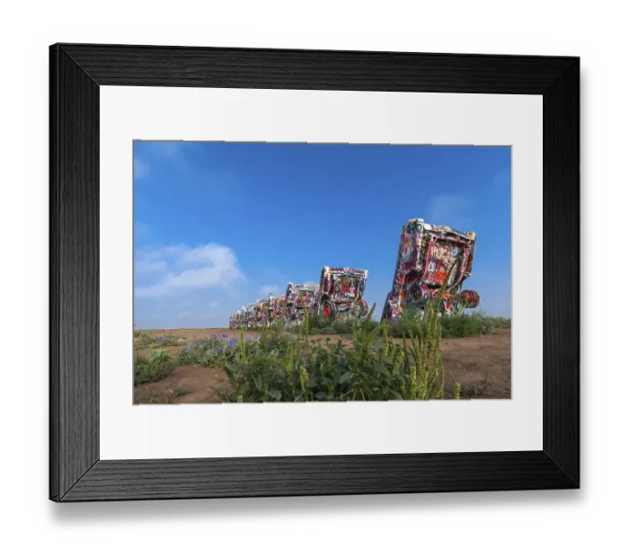 Framed Print : Cadillac Ranch, car, automobile