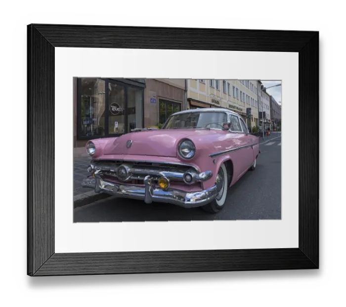 Framed Print : Pink Pontiac, American vintage car from the 1950s Framed Print : Pink Pontiac, American vintage car from the 1950s