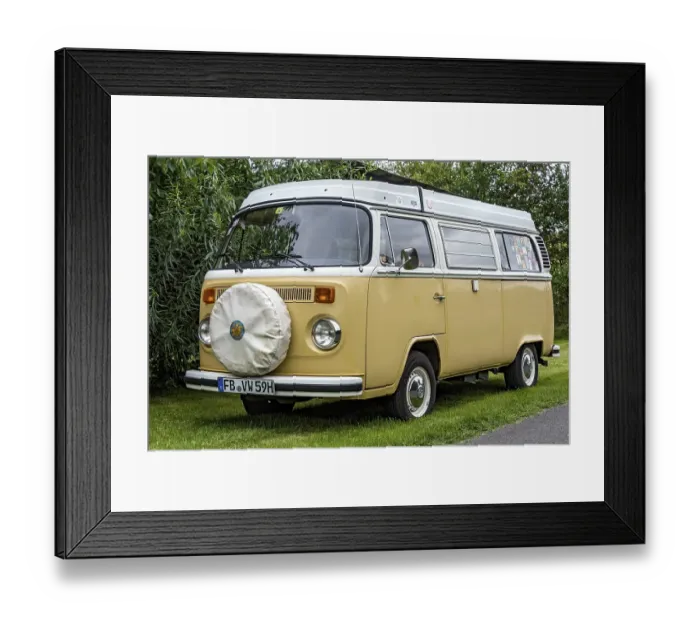 Framed Print : Oldtimer Volkswagen type 2 as camping bus Framed Print : Oldtimer Volkswagen type 2 as camping bus