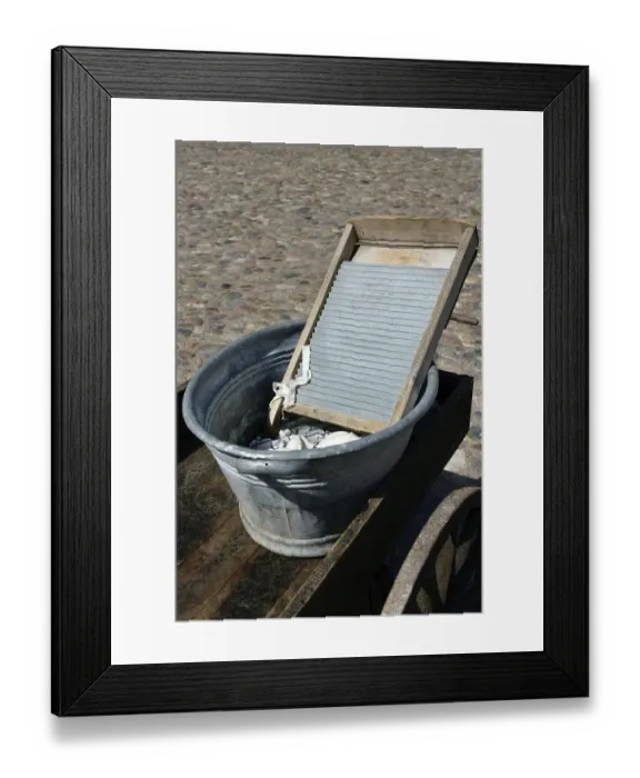 Framed Print : Washboard with washing trough, Scandinavia