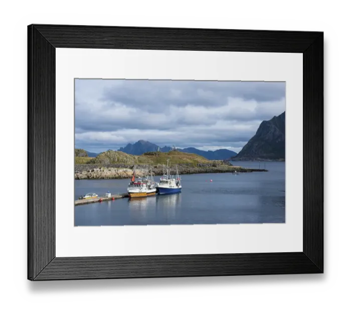 Framed Print : Boats in the port of Hovden, Vesteralen Framed Print : Boats in the port of Hovden, Vesteralen